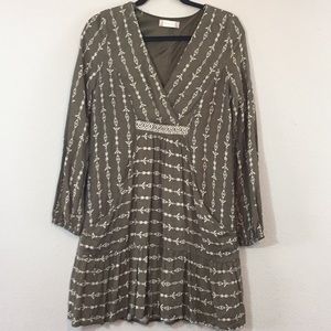 Altar’d State Cotton plaided Ruffles Top- Olive-S